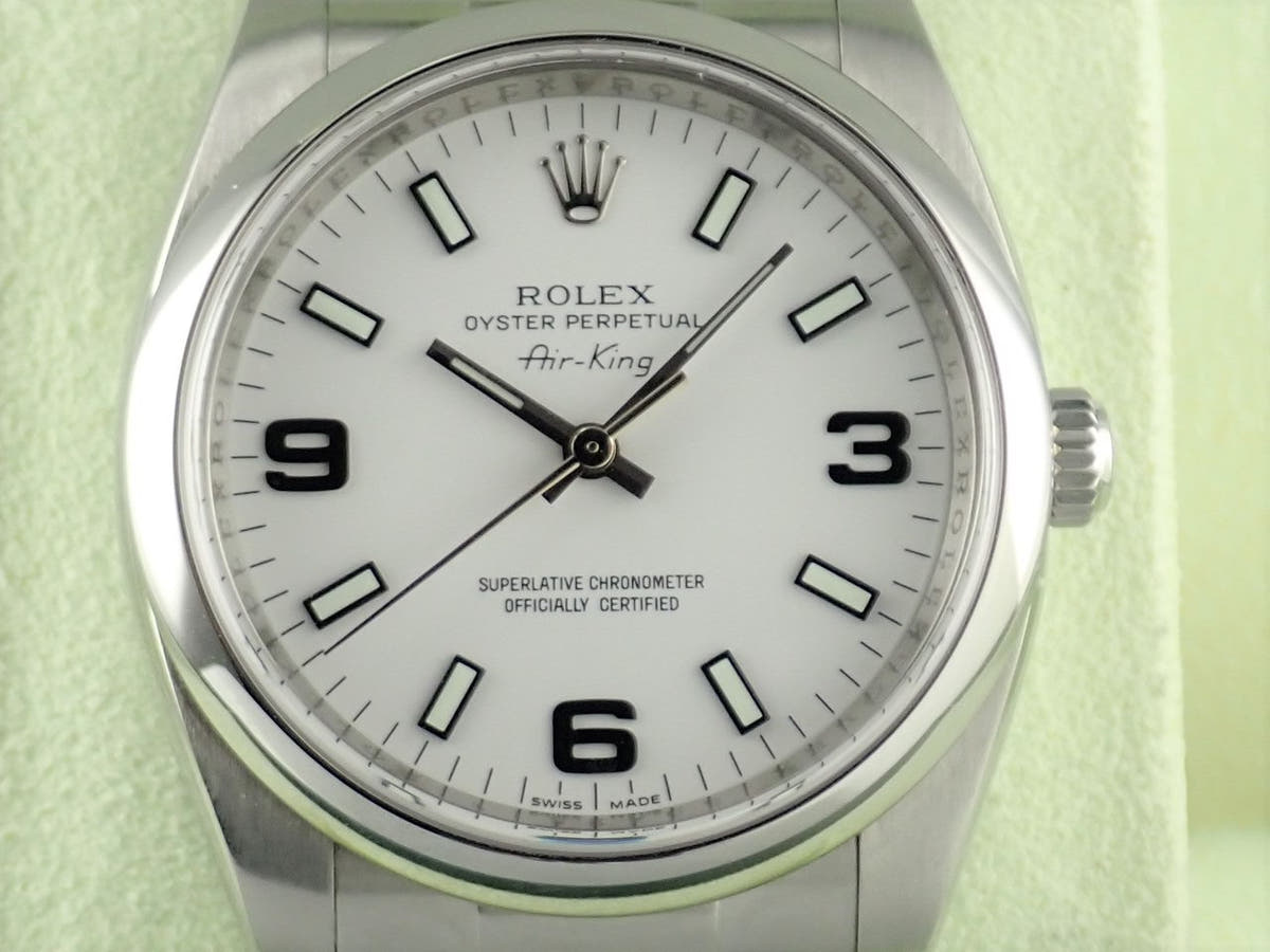 ロレックス エアキング Ref.114200 ホワイト文字盤 中古 airking-36