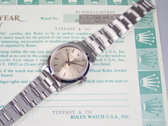 ロレックス エアキング TIFFANY＆Co. SS Ref.14000 Serial.E