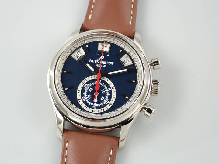 Patek Philippe Annual Calendar Chronograph Ref. 5960/01G-001 White Gold Blue Dial