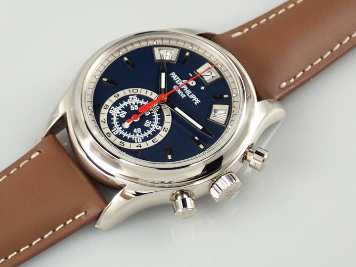 Patek Philippe Annual Calendar Chronograph Ref. 5960/01G-001 White Gold Blue Dial