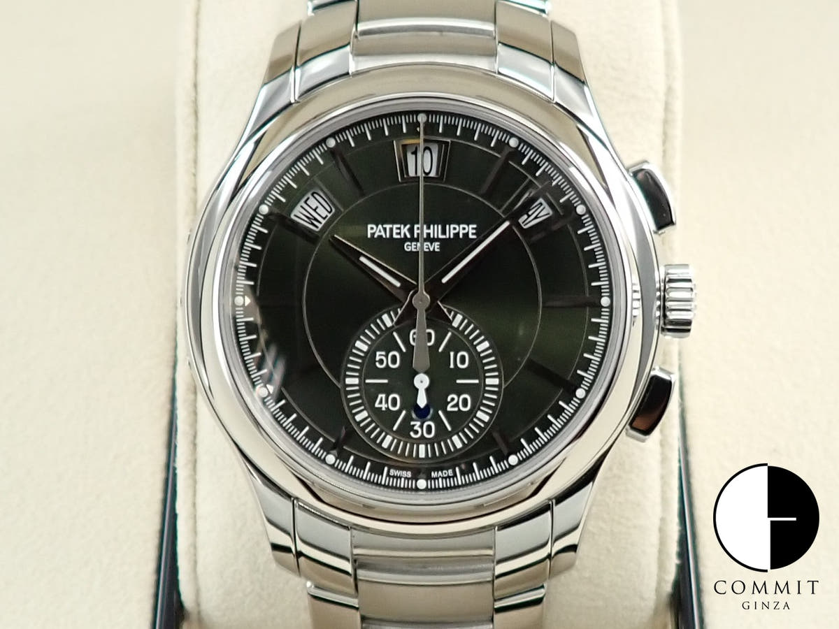 パテックフィリップ アニュアルカレンダー クロノグラフ Ref.5905/1A-001 ステンレススチール オリーブグリーン ソレイユ文字盤