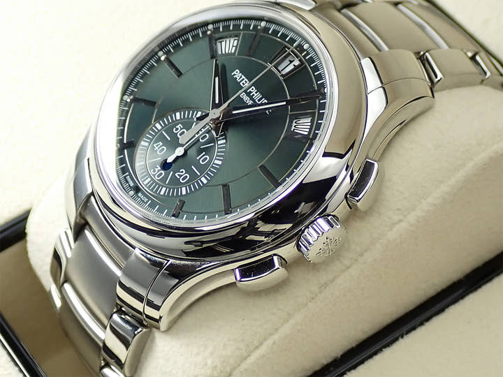 パテックフィリップ アニュアルカレンダー クロノグラフ Ref.5905/1A-001 ステンレススチール オリーブグリーン ソレイユ文字盤