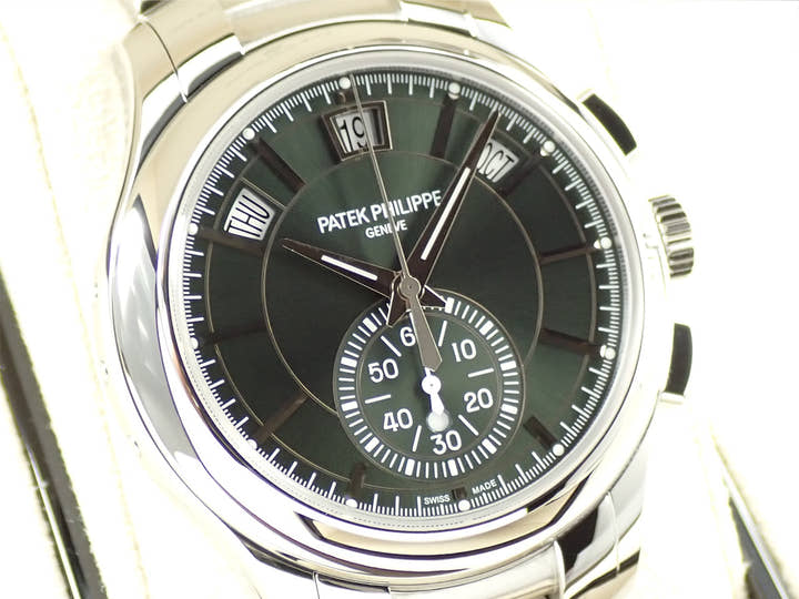 パテックフィリップ アニュアルカレンダー クロノグラフ Ref.5905/1A-001 ステンレススチール オリーブグリーン ソレイユ文字盤