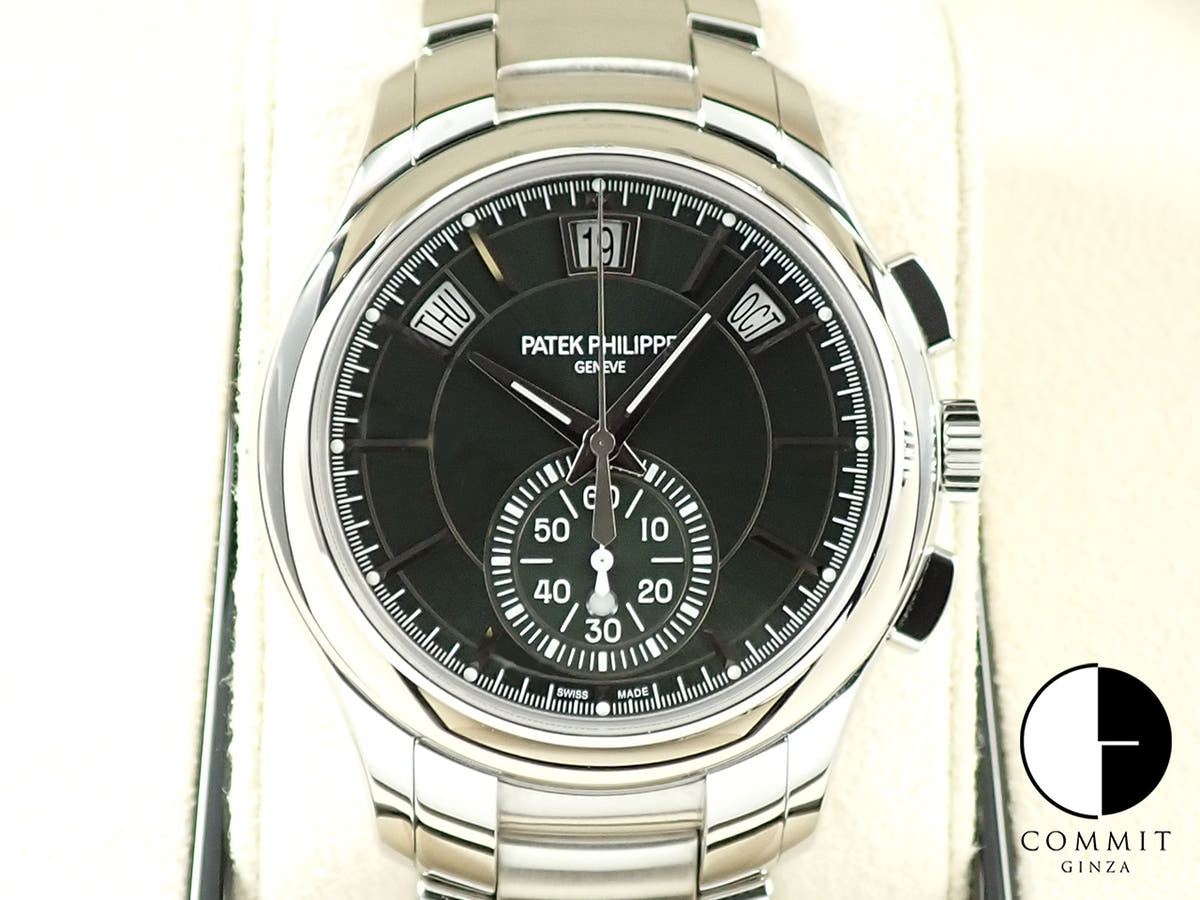 パテックフィリップ アニュアルカレンダー クロノグラフ Ref.5905/1A-001 ステンレススチール オリーブグリーン ソレイユ文字盤