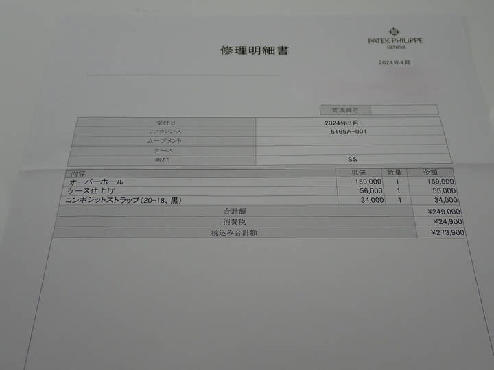 パテックフィリップ アクアノート ラージ Ref.5165A-001 ステンレススチール ブラック文字盤