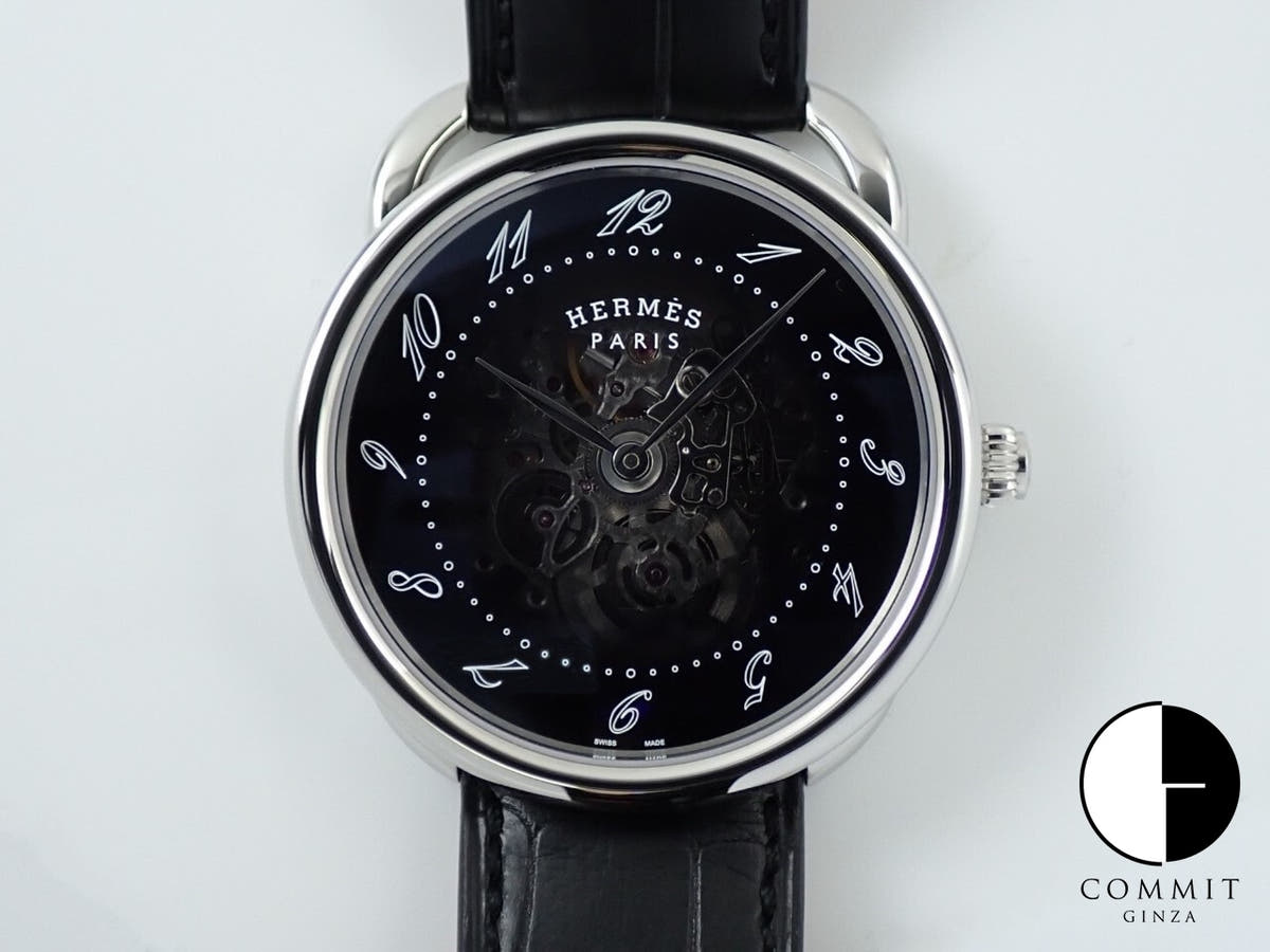 エルメス アルソー スケレット Ref.AR2.710 ブラック×スケルトン文字盤 美中古 05A65L2K