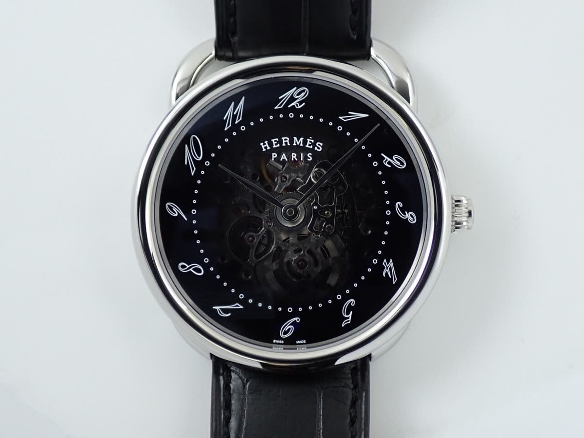 エルメス アルソー スケレット Ref.AR2.710 ブラック×スケルトン文字盤 美中古 05A65L2K