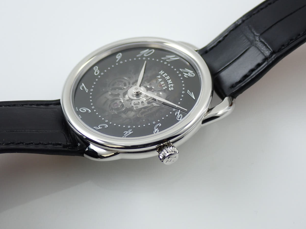 エルメス アルソー スケレット Ref.AR2.710 ブラック×スケルトン文字盤 美中古 05A65L2K