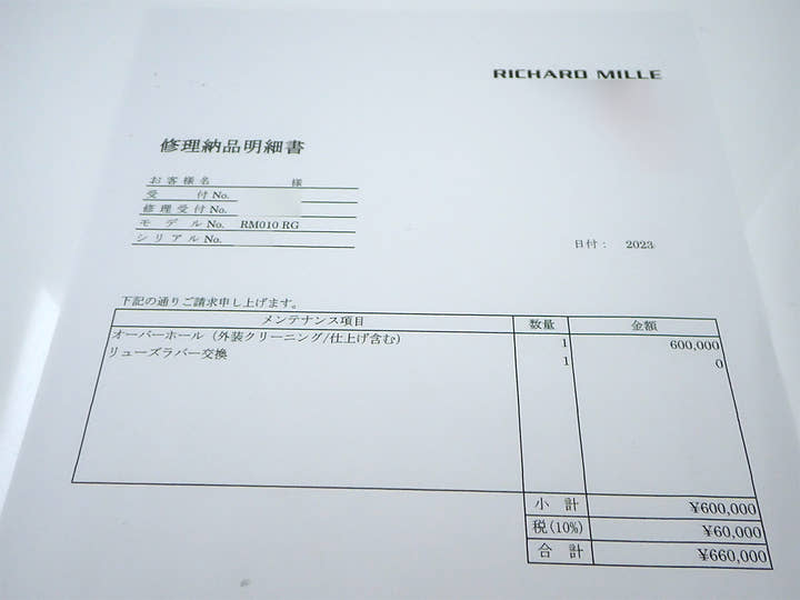 リシャールミル オートマティック Ref.RM010 スケルトン文字盤 美品 Y583VUAV