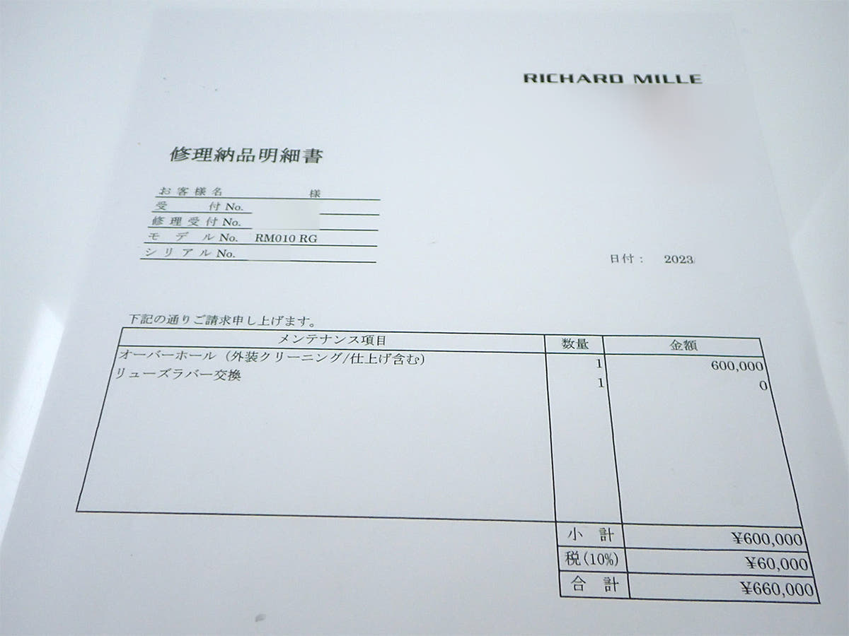 リシャールミル オートマティック Ref.RM010 スケルトン文字盤 美品 Y583VUAV