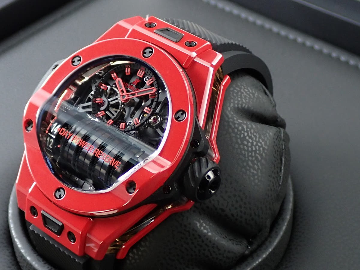 Hublot Big Bang MP-11 14DAYS Power Reserve Red Magic Ref.911.CF.0113.RX CE Skeleton Dial Very Good Condition 9U12U957