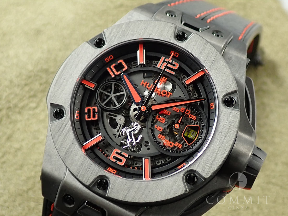 Hublot Big Bang Ferrari Carbon Limited Ref.402.QU.0113.WR Skeleton Dial Used FKL46YHH