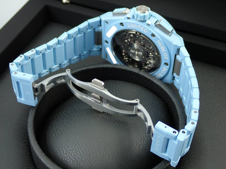 ウブロ ビッグバン インテグレーテッド スカイブルーセラミック Ref.451.EX.5120.EX スケルトン文字盤 極美品 9VYHFYXW