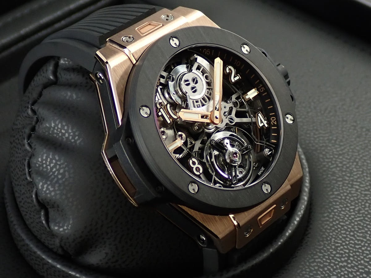 Hublot Big Bang Tourbillon Automatic King Gold Carbon Ref.429.OQ.0180.RX.YOS Skeleton Dial Good Condition 7J2FK624