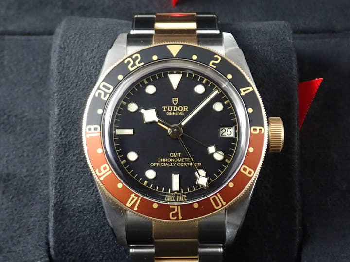 チューダー(チュードル) ヘリテージ ブラックベイ GMT S&G Ref.79833MN ブラック文字盤 美品 9H2HRVRP