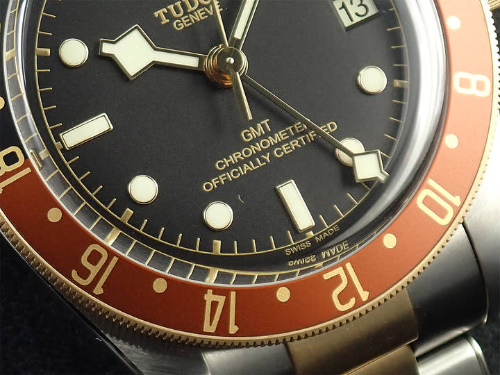 チューダー(チュードル) ヘリテージ ブラックベイ GMT S&G Ref.79833MN ブラック文字盤 未使用 T52WZ468