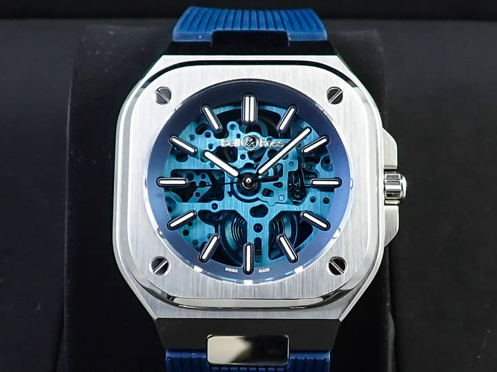 ベル＆ロス BR05 スケルトン ブルー Ref.BR05A-BLU-SKST/SST スケルトン文字盤 極美品 H3R7L3JV