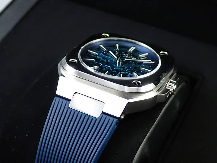 ベル＆ロス BR05 スケルトン ブルー Ref.BR05A-BLU-SKST/SST スケルトン文字盤 極美品 H3R7L3JV