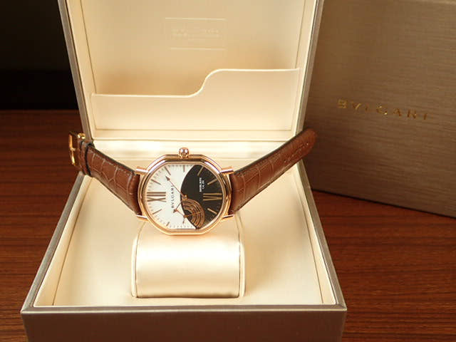 ブルガリ ダニエル・ロート Ref.BRRP44GPS ホワイト／ブラウン文字盤 未使用 bvlgari
