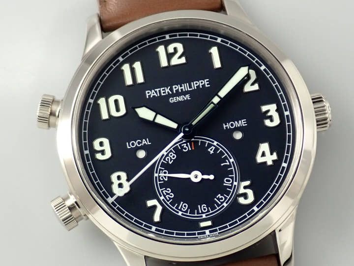 パテックフィリップ カラトラバ パイロット トラベルタイム Ref.5524G-001 ホワイトゴールド ブルー文字盤