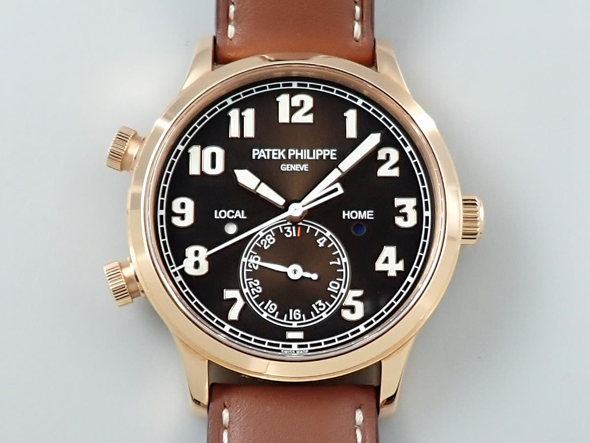 パテックフィリップ カラトラバ パイロット トラベルタイム Ref.5524R-001 ブラウン・ソレイユ文字盤 美品 YKFK5L42