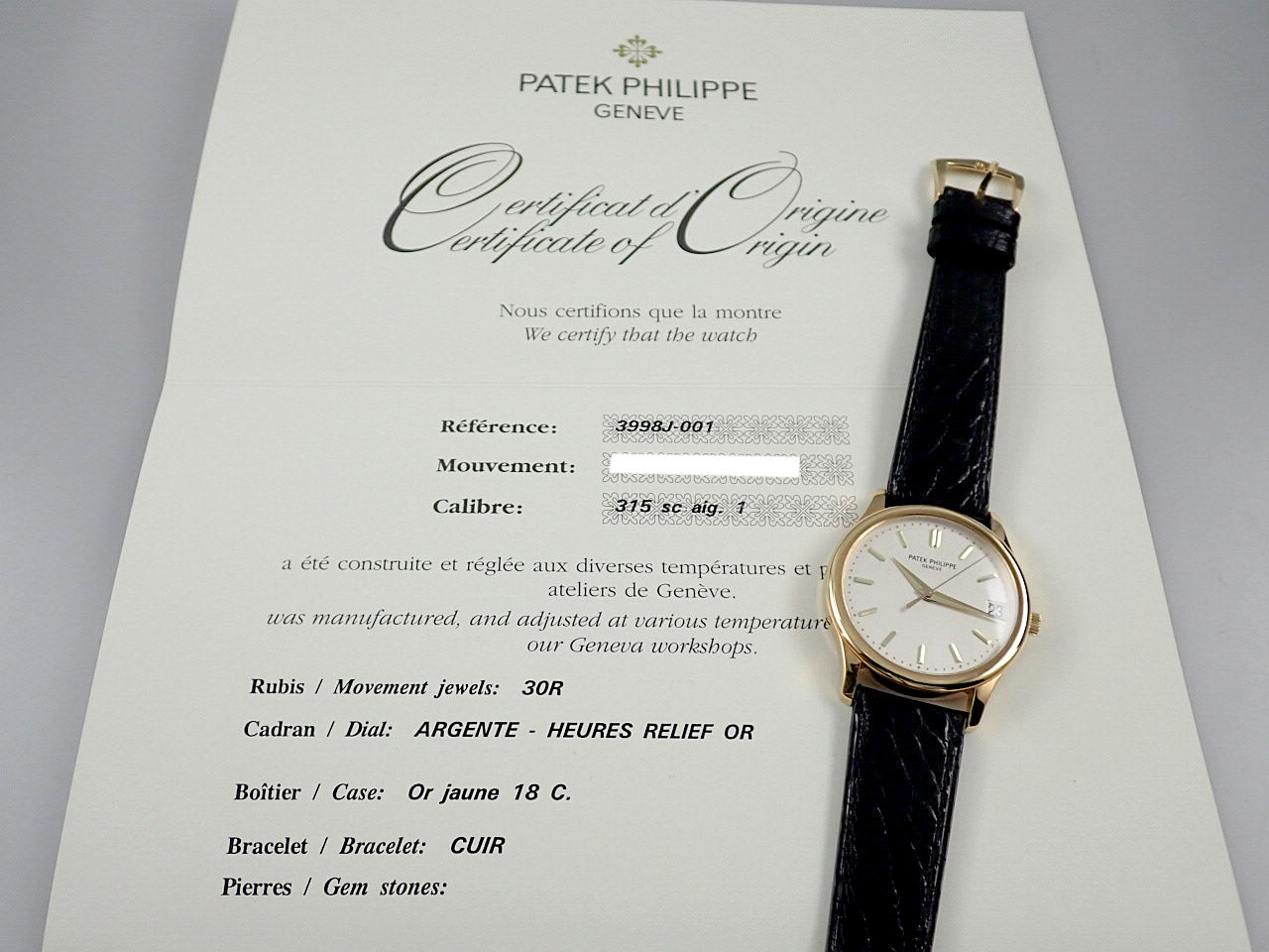 Patek Philippe Calatrava &lt;Warranty, Box, etc.&gt;