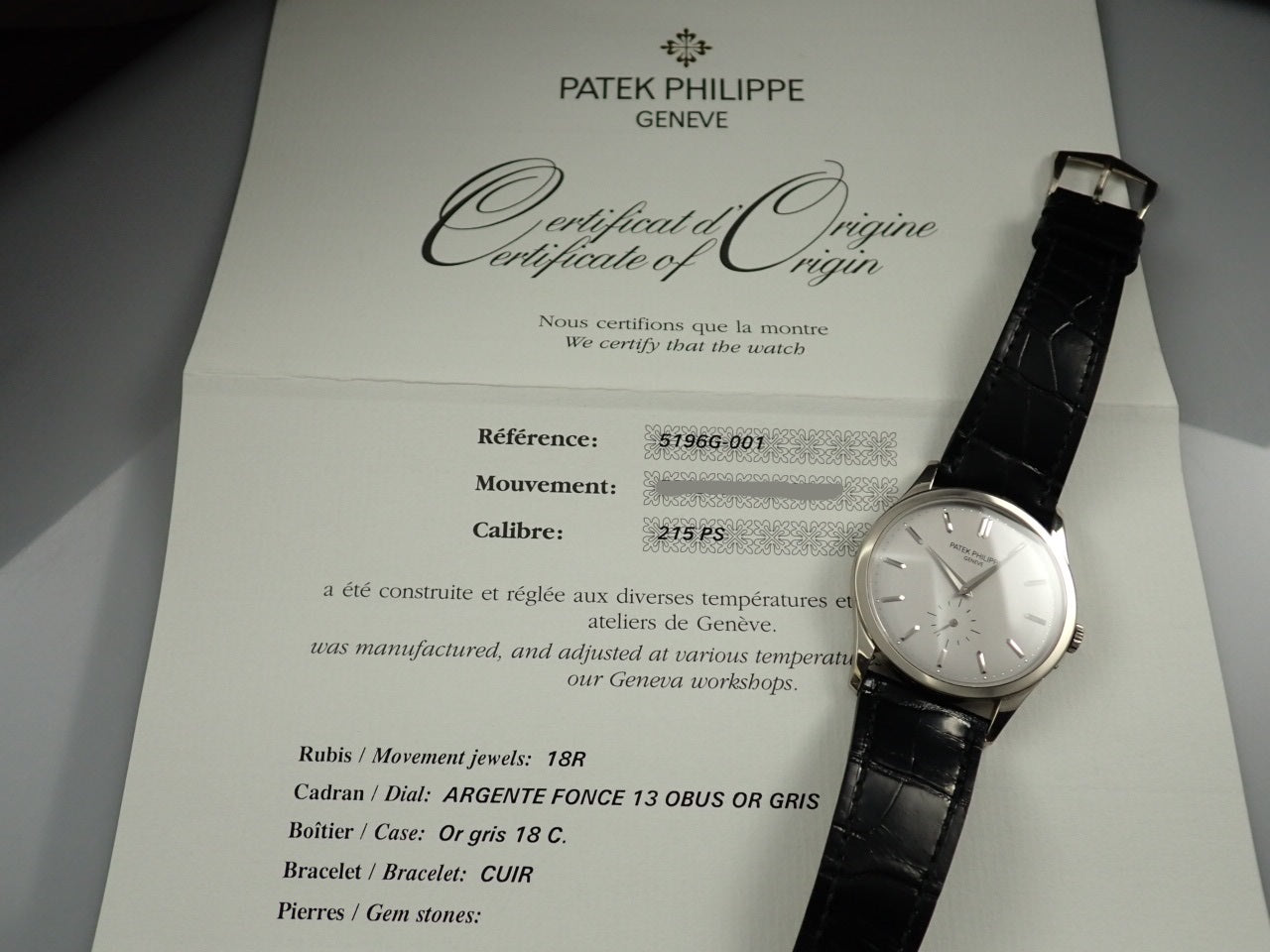 Patek Philippe Calatrava &lt;Warranty, Box, etc.&gt;