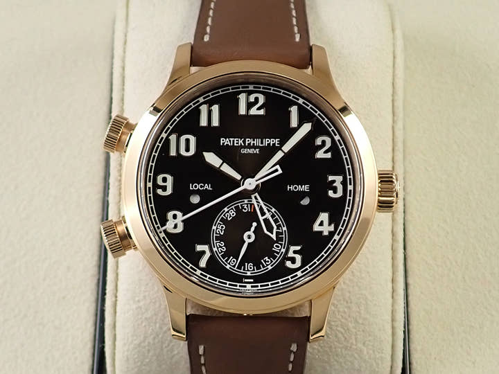 パテックフィリップ カラトラバ パイロット トラベルタイム Ref.7234R-001 ローズゴールド ブラウン文字盤