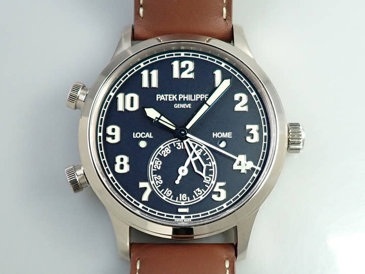 パテックフィリップ カラトラバ パイロット トラベルタイム Ref.5524G-001 ホワイトゴールド ブルー文字盤