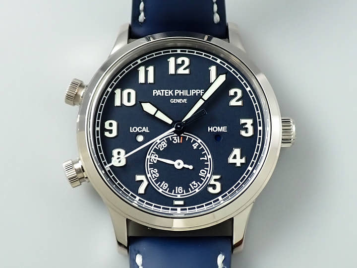 パテックフィリップ カラトラバ パイロット トラベルタイム Ref.5524G-001 ホワイトゴールド ブルー文字盤