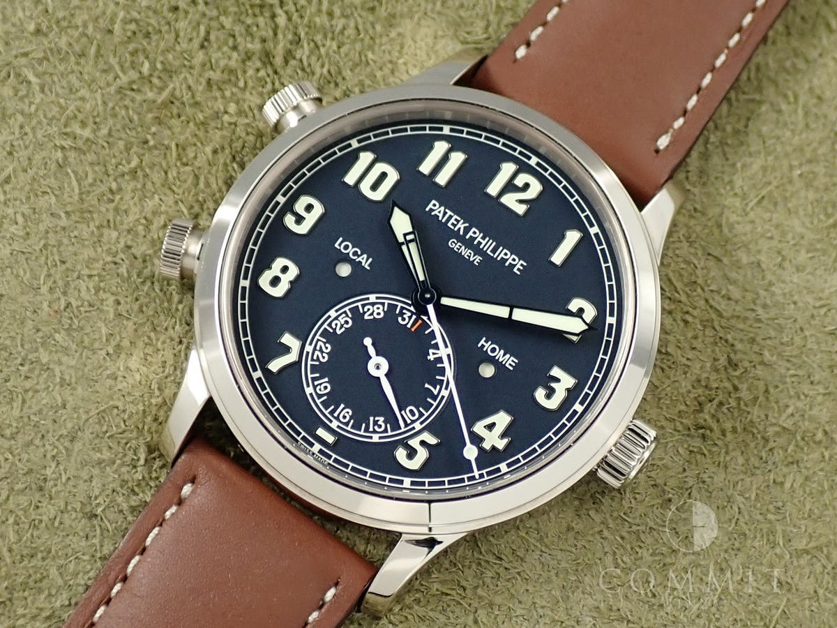 パテックフィリップ カラトラバ パイロット トラベルタイム Ref.5524G-001 ブルー文字盤 中古 F70ZLCTX