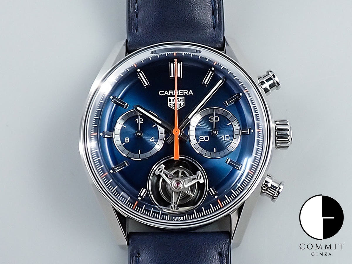 Tag Heuer Carrera Chronograph Tourbillon Ref.CBS5010.FC6543 Blue Dial Unused M7FM33V4