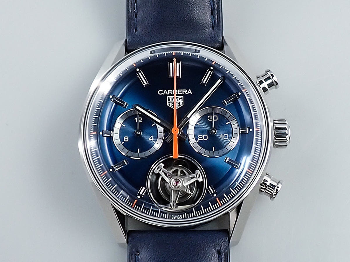Tag Heuer Carrera Chronograph Tourbillon Ref.CBS5010.FC6543 Blue Dial Unused M7FM33V4