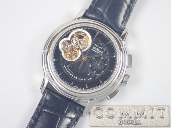 ゼニス クロノマスター Ref.03.0240.4021/22.C495 ブラックギョウシェ文字盤 中古 chronomaster-2