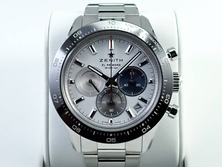 ゼニス クロノマスター スポーツ Ref.03.3100.3600/69.M3100 ホワイト文字盤 美品 4C58VU7W