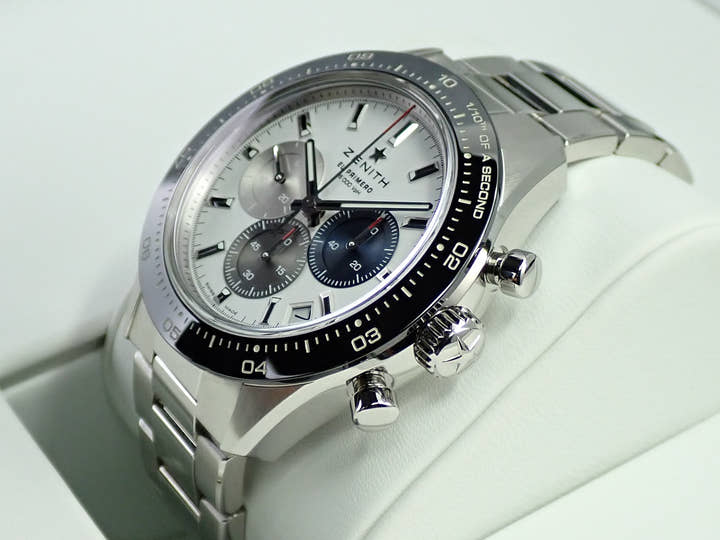 ゼニス クロノマスター スポーツ Ref.03.3100.3600/69.M3100 ホワイト文字盤 美品 4C58VU7W