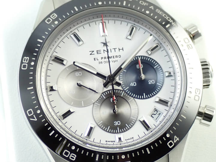 ゼニス クロノマスター スポーツ Ref.03.3100.3600/69.M3100 ホワイト文字盤 美品 UW8VZ37Z