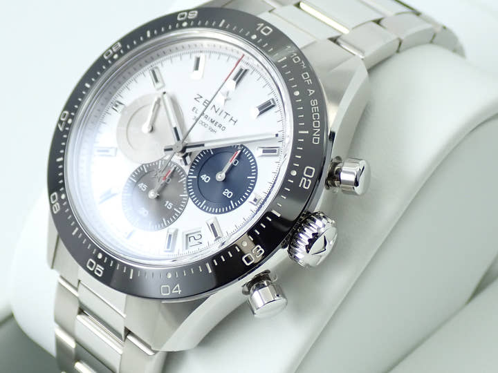 ゼニス クロノマスター スポーツ Ref.03.3100.3600/69.M3100 ホワイト文字盤 美品 UW8VZ37Z