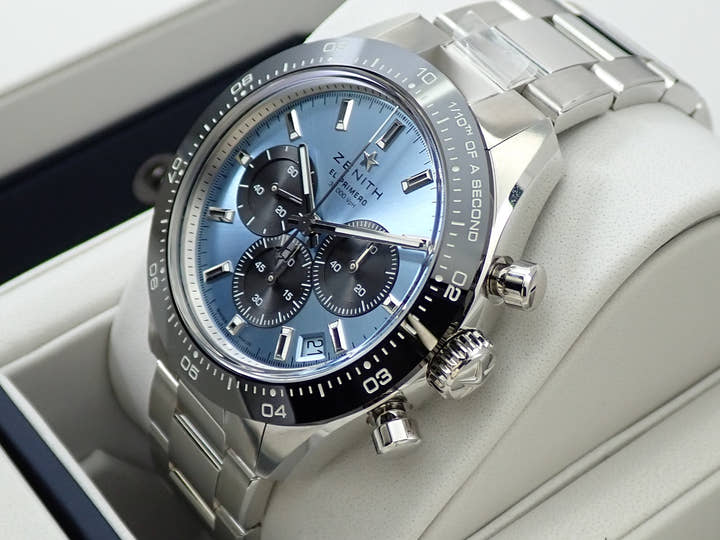 ゼニス クロノマスター スポーツ ヨシダ スペシャル エディション Ref.03.3104.3600/54.M3100 アクアブルー文字盤 極美品 58TS3YLP