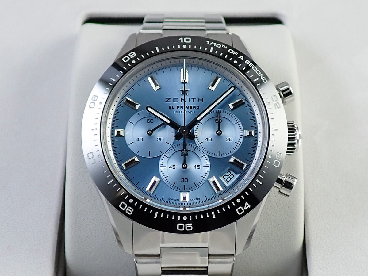 ゼニス クロノマスター スポーツ ヨシダ スペシャル エディション Ref.03.3105.3600/52.M3100 アクアブルー文字盤 極美品 6TSHJHXM