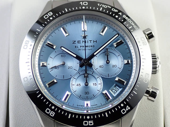 ゼニス クロノマスター スポーツ ヨシダ スペシャル エディション Ref.03.3105.3600/52.M3100 アクアブルー文字盤 極美品 6TSHJHXM