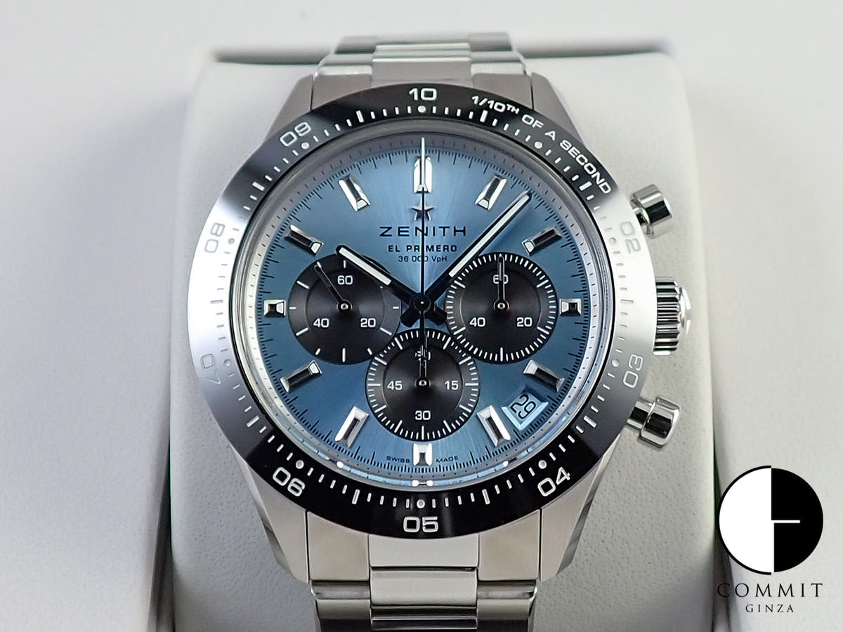 ゼニス クロノマスター スポーツ ヨシダ スペシャル エディション Ref.03.3104.3600/54.M3100 アクアブルー文字盤 極美品 HM04577J