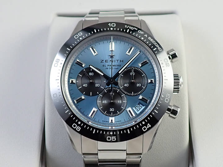 ゼニス クロノマスター スポーツ ヨシダ スペシャル エディション Ref.03.3104.3600/54.M3100 アクアブルー文字盤 極美品 HM04577J