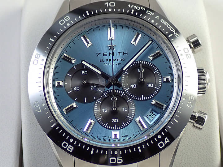 ゼニス クロノマスター スポーツ ヨシダ スペシャル エディション Ref.03.3104.3600/54.M3100 アクアブルー文字盤 極美品 HM04577J