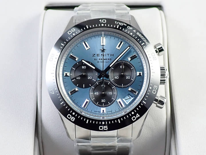 ゼニス クロノマスター スポーツ ヨシダ スペシャル エディション Ref.03.3104.3600/54.M3100 アクアブルー文字盤 未使用 XK14APCT