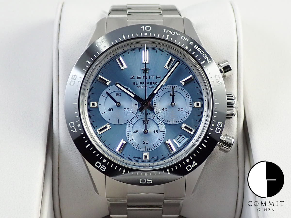 ゼニス クロノマスター スポーツ ヨシダ スペシャル エディション Ref.03.3105.3600/52.M3100 アクアブルー文字盤 未使用 Y23T2Z26