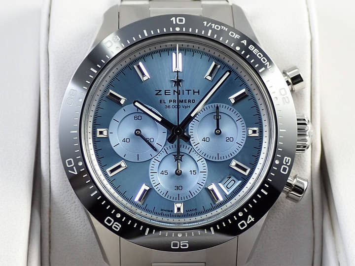 ゼニス クロノマスター スポーツ ヨシダ スペシャル エディション Ref.03.3105.3600/52.M3100 アクアブルー文字盤 未使用 Y23T2Z26