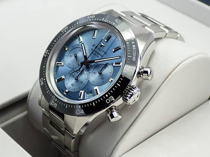ゼニス クロノマスター スポーツ ヨシダ スペシャル エディション Ref.03.3105.3600/52.M3100 アクアブルー文字盤 未使用 2WR4TWVL
