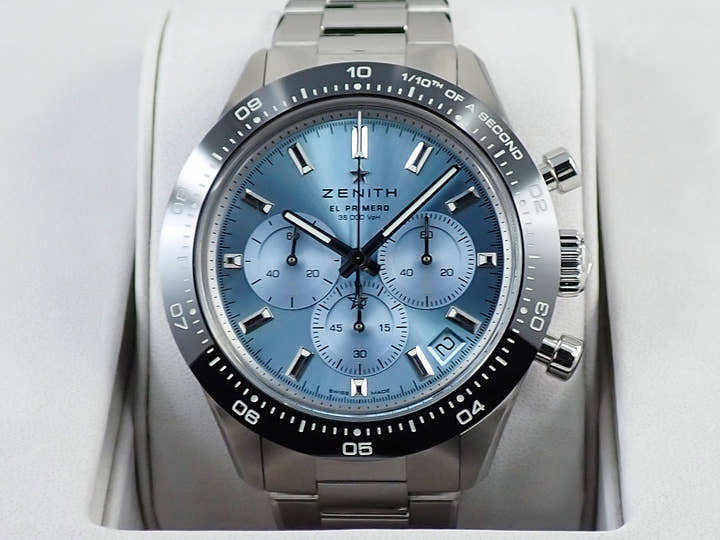 ゼニス クロノマスター スポーツ ヨシダ スペシャル エディション Ref.03.3105.3600/52.M3100 アクアブルー文字盤 未使用 8C069Y57