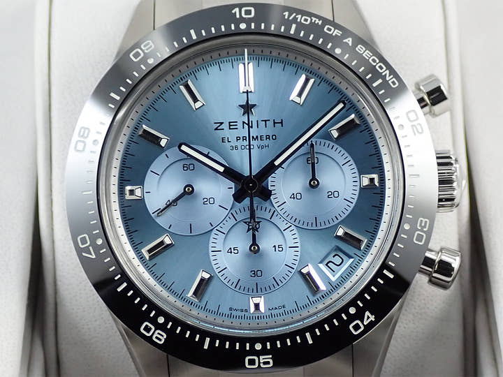 ゼニス クロノマスター スポーツ ヨシダ スペシャル エディション Ref.03.3105.3600/52.M3100 アクアブルー文字盤 未使用 8C069Y57